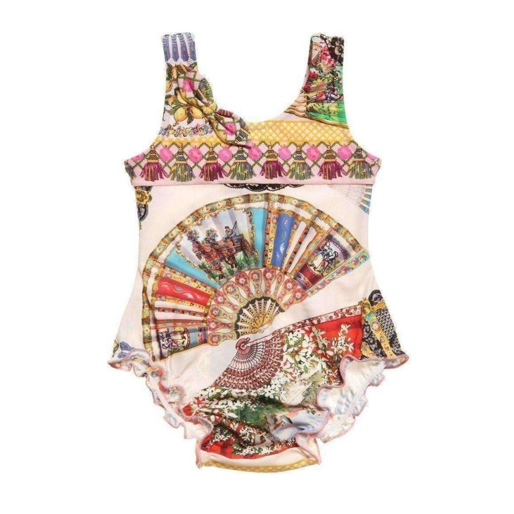 Dolce & Gabbana - Fan Print One Piece Kids Swimsuit
